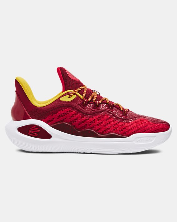 Unisex Curry 11 Bruce Lee 'Fire' Basketball Shoes in Red image number 0